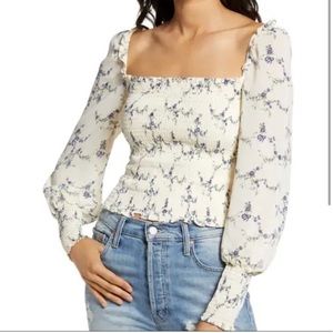 Reformation Pinto Smocked Top